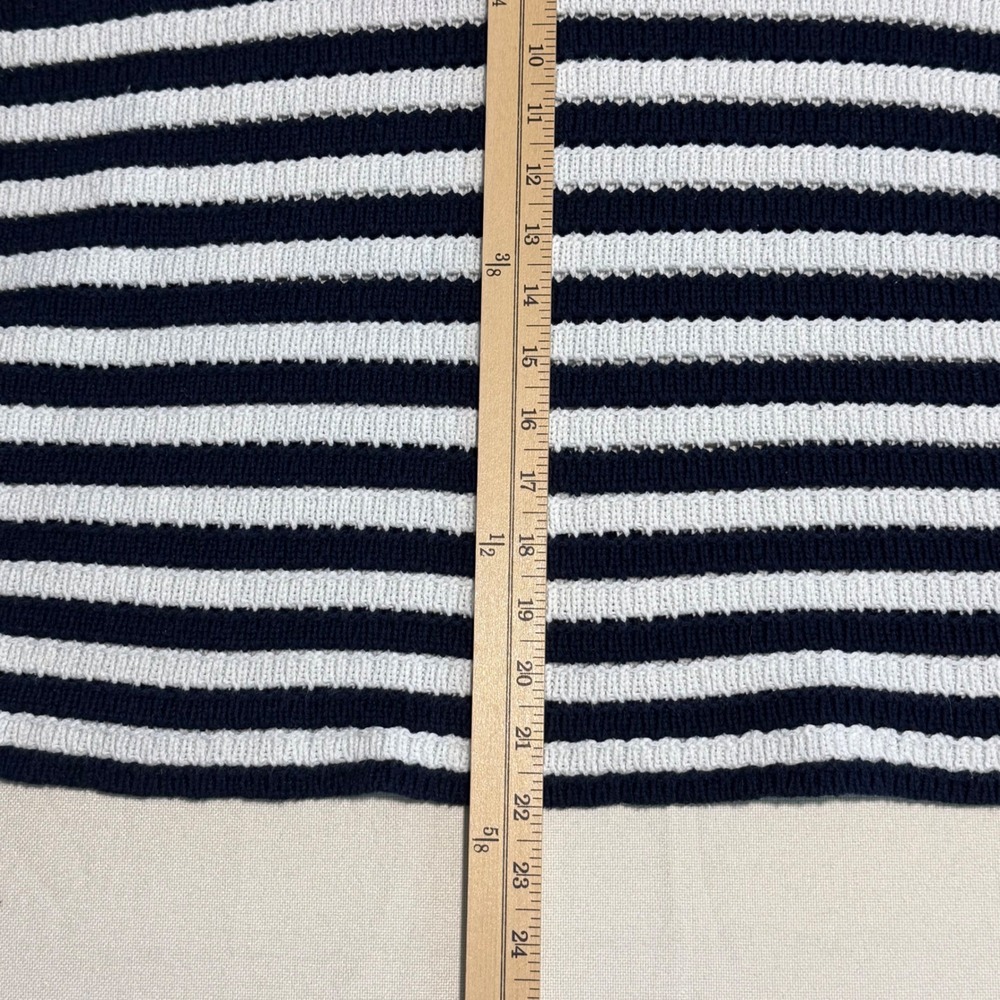 Crown & Ivy Womens Striped Sleeveless Knit Top XXL Navy White Cotton Nautical - Picture 5 of 5